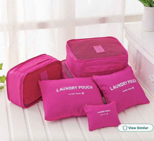 BOLSA VIAJE X 6 + BOLSA PLEGABLE VIAJE